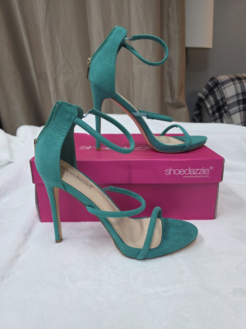 Shoe Dazzle Teal Strappy High Heel Sandals